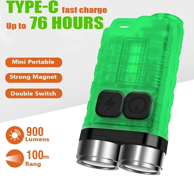 NEWBIRTH V3 EDC Mini Schlüsselanhänger Taschenlampe mit 900 Lumen, USB wiederaufladbare LED-Taschenlampe, wasserdicht und magnetisch - Bild 1