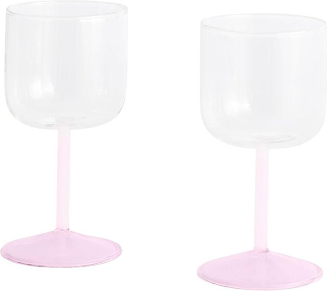 HAY Tint Weinglas 2er Set in Clear Jade, Light Pink und Light Pink aus Glas, spülmaschinenfest - Bild 1