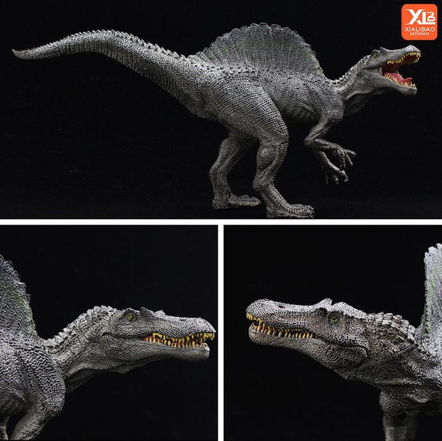 XIALIBAOMOWAN Jurassic Dinosaurier Spinosaurus Actionfigur, Tyrannosaurus Modell, Grau - Bild 1