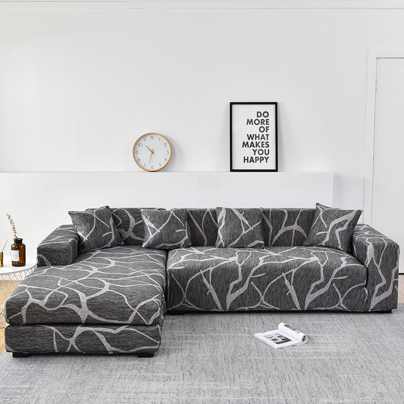 WEN-july Stretch-Sofabezug Set mit 2 Stück, elastische und rutschfeste Bezüge in geometrischem Design für 1- und 2-Sitzer Sofas - Bild 3