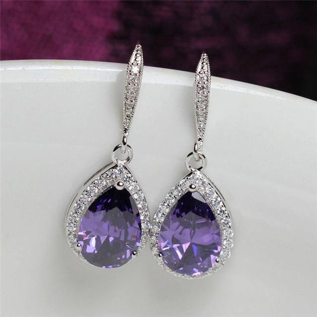Wucifang Jewelry Tropfenohrringe, Zirkonia, Silber, Damen - Bild 1