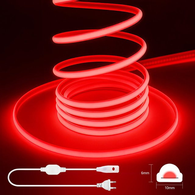 HEGEHE COB Neon LED Lichtleiste IP67 Wasserdicht Flexible Seilröhre Lampe für Zuhause und Schlafzimmer in 10 Farben - Bild 1