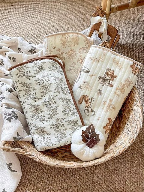 2er-Set Baby Musselin-Pucktücher aus Baumwolle mit floralem Design für Neugeborene - Bild 1