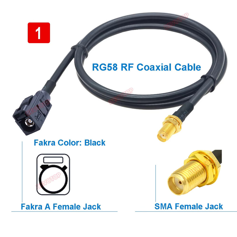 BEVOTOP RG58 Fakra zu SMA Buchse Kabelbaum Jumper für Auto mit verschiedenen Codes - Bild 2