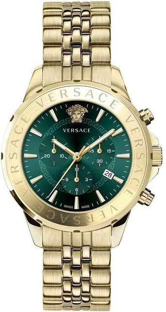 Versace Chronograph, Quarz, Edelstahl, Grün, 44 mm, Herren - Bild 1
