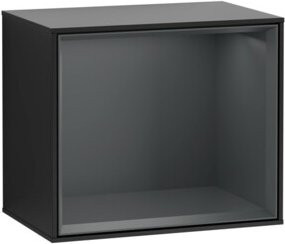 V&B Finion Regalmodul mit LED-Wandbeleuchtung, Schwarz lackiert, B/H/T: 41,8 x 35,6 x 27 cm - Bild 1