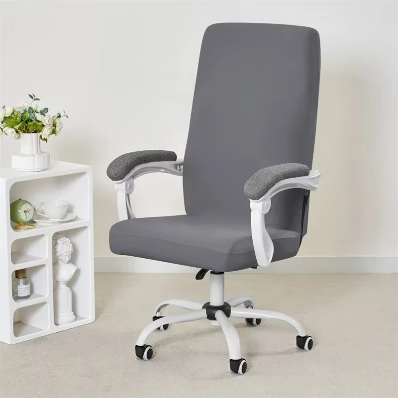WANERQU Stretch Spandex Stuhlbezüge für Esszimmerstühle und Bürostühle, modern und abnehmbar, grau und beige - Bild 3