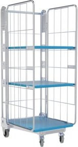 HMH nestainer Behälter 1630 KU, 3-seitig, Farbe Silber/Blau, B/T: 73,0 x 84,5 cm - Bild 1