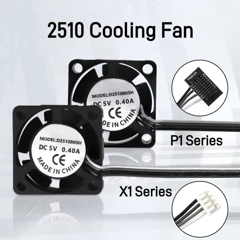 Bambu Lab Hotend-Lüfter mit Doppelkugellager für X1, X1C, P1, P1P, P1S in Schwarz - Bild 3