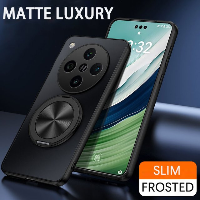 AG Frosted Schutzhülle für OPPO Find X3 Lite Neo X5 X6 X7 X8 Ultra X9 Pro mit Magnetischem 360-Grad-Drehständer und Linsenschutz in Schwarz - Bild 1