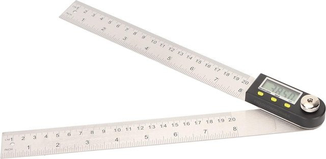 GoolRC Digitaler Winkelmesser aus Edelstahl in Silber mit Feststellfunktion, Messbereich 0 bis 360 Grad, 200 mm - Bild 1
