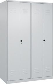 C+P PSA Doppel-Spind Classic PLUS mit 4 Abteilen, Grau, B/H/T: 120 x 185 x 50 cm, mit Sicherheits-Drehriegel und Kleiderstange - Bild 1
