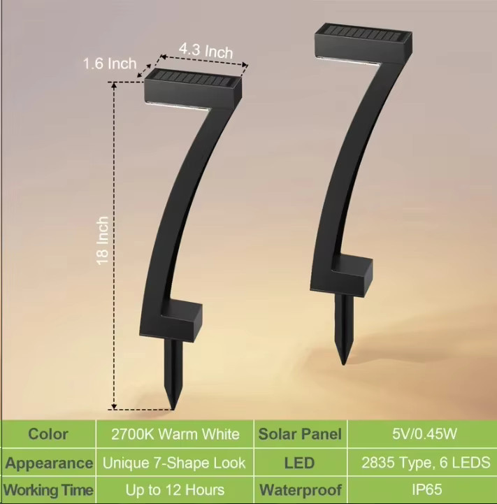 LINYILIGHT Solarbetriebene LED Außenbeleuchtung in Schwarz mit warmweißem Licht für Garten, Terrasse und Gehweg - Bild 6