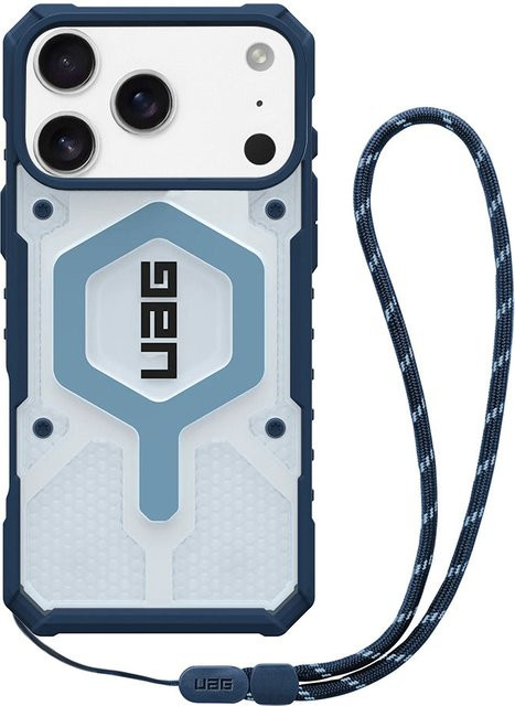 Urban Armor Gear MagSafe Pathfinder Clear Hülle für Apple iPhone 17 Pro Max mit Lanyard in Blau und Transparent - Bild 1