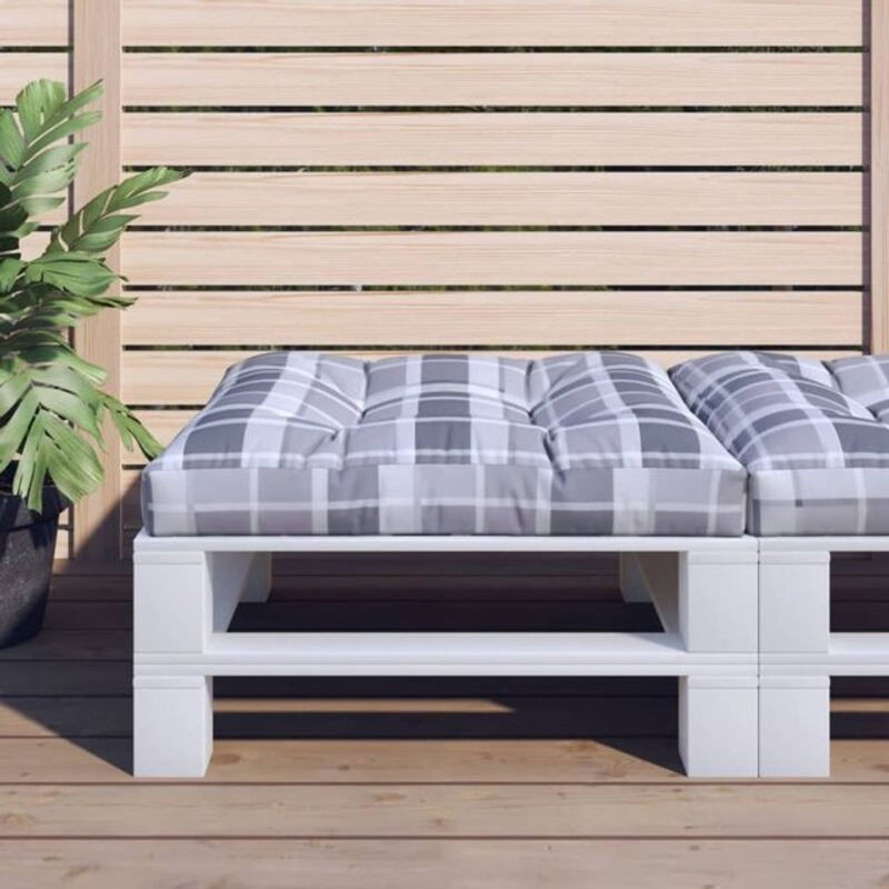 Vidaxl Palettenkissen Grau mit Karomuster B/T/H: 70 x 70 x 12 cm - Bild 1