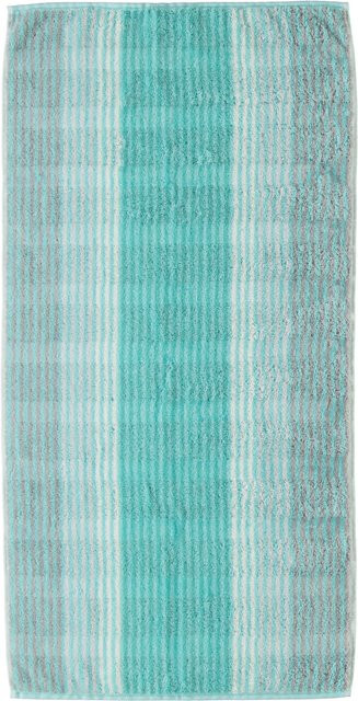 Cawo Duschtuch NOBLESSE CASHMERE gestreift in Türkis, B/H: 80 x 150 cm - Bild 1