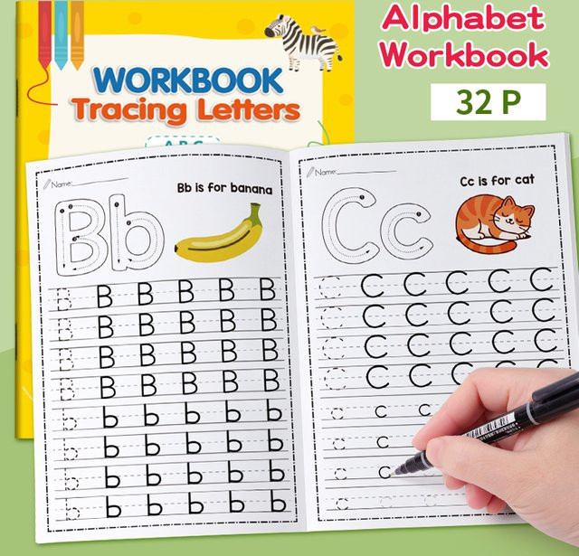 Lee's Sharing Englisches Buchstaben-Übungsheft für Kinder zum Training von Groß- und Kleinbuchstaben sowie Stiftkontrolle in Mehrfarbig - Bild 1