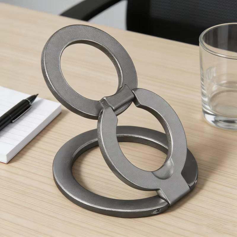 WSSHE Magnetischer Ring-Handyständer in Grau, Tragbare Faltbare Telefonhalterung für die seitliche Befestigung - Bild 5