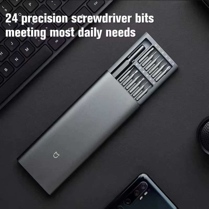 Mijia Professionelles Präzisions-Schraubendreher-Set, 24-teilig, Schwarz, S2-Stahl Magnetbits und Aluminiumgriff im Koffer - Bild 2