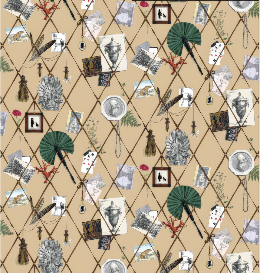 Edmond Petit Tapete Mur des Souvenirs in Beige mit geometrischem Abstract-Design aus Vlies - Bild 1