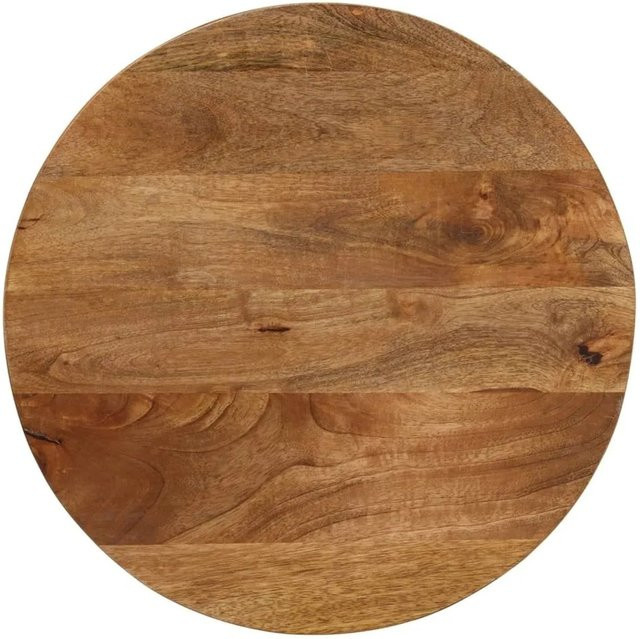 vidaXL Tischplatte Rund aus Massivholz Mango in Braun Durchmesser: 50 cm, Höhe: 2,5 cm - Bild 1