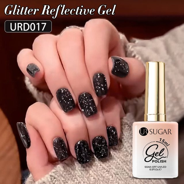 UR SUGAR Nagellack, Schwarz, Glitzer, 15 ml - Bild 1