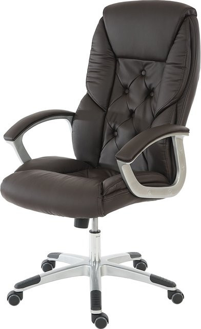 MCW Profi-Bürostuhl H42 XXL Chefsessel Drehstuhl aus Kunstleder in Braun, belastbar bis 150 kg - Bild 1