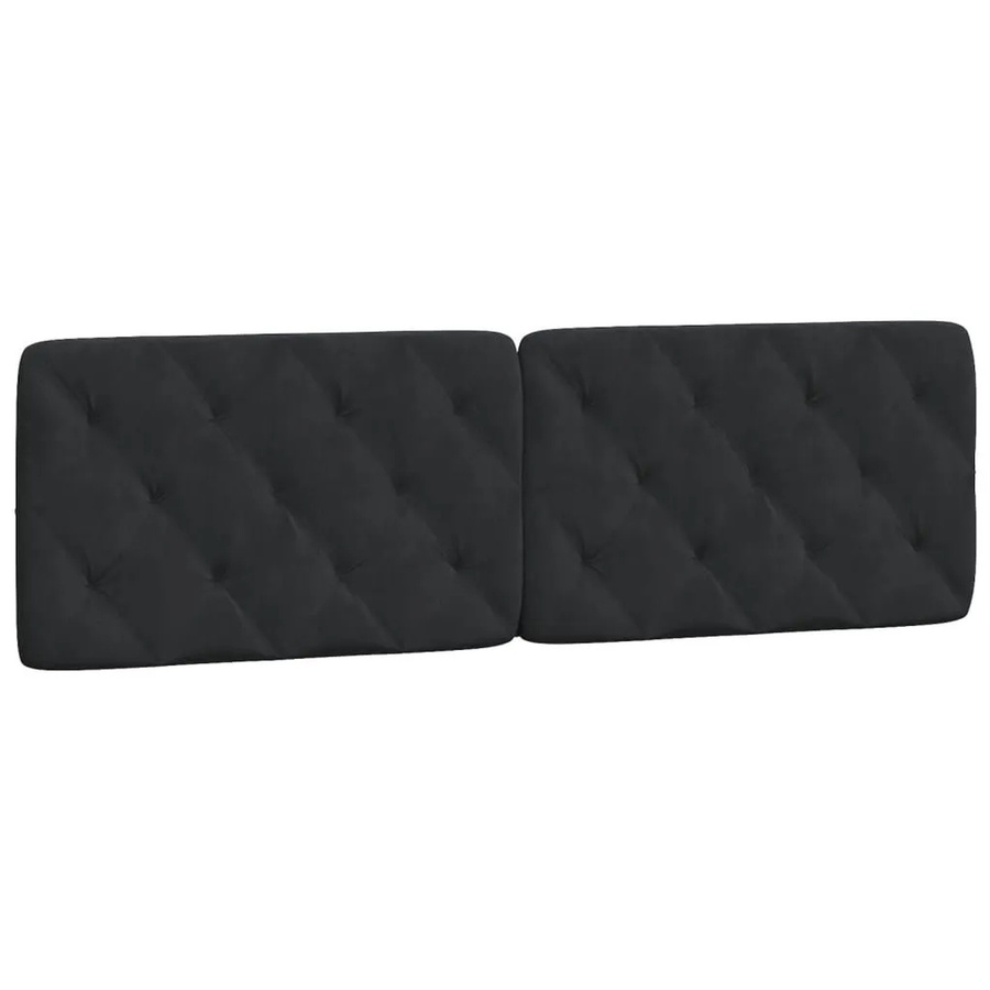 vidaXL Kopfteil-Kissen aus Samt in Schwarz, Breite: 160 cm, Tiefe: 200 cm - Bild 2