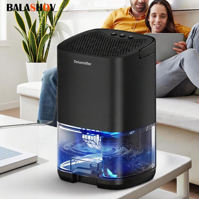 BALASHOV 2-in-1 Luftentfeuchter und Luftreiniger mit Basis-Luftfilter, Schwarz, 350 ml/Tag Entfeuchtungsleistung - Bild 1