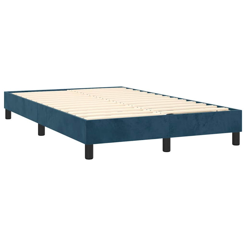 vidaXL Boxspringbett aus Samt in Dunkelblau, B/T/H: 120 x 200 cm - Bild 5