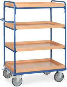 Fetra Etagenwagen 8223 mit Kästen in Blau mit TPE-Reifen und 600kg Tragkraft - Bild 1