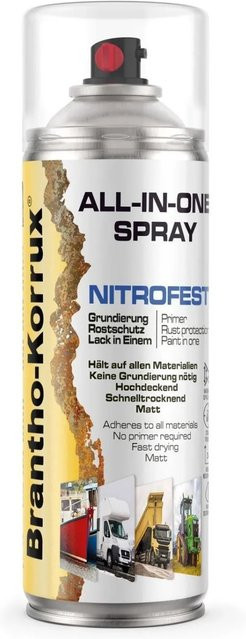Brantho Korrux All in One 1K Nitrofest Sprühlack Schwarz Matt RAL9005 400 ml - Bild 1
