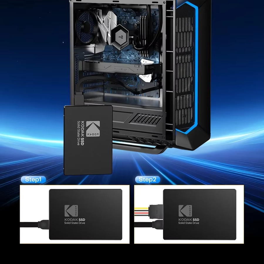 Kodak x120Pro SSD SATA3.0 2,5 Zoll Solid-State-Laufwerk in Schwarz mit 550 MB/s Lesegeschwindigkeit für Desktop-PCs und Laptops - Bild 4