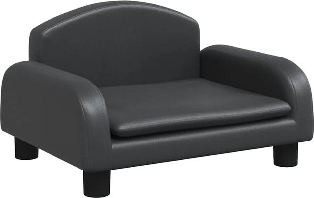 vidaXL Kindersofa in Schwarz aus Kunstleder mit Kiefernholzgestell, B/T/H: 50 x 40 x 30 cm - Bild 1