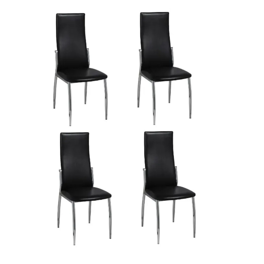 Set aus 4 vidaXL Esszimmerstühlen in Schwarz aus Kunstleder im modernen Design - Bild 2