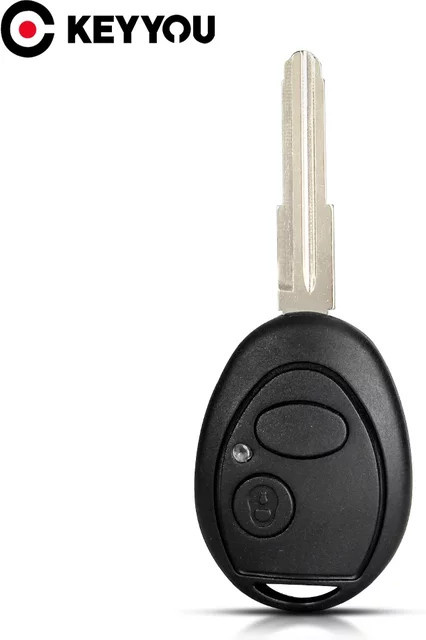KEYYOU Schlüsselhülle Shell Fob für BMW und Mini Cooper S R50 R53 Rover 75, Fernbedienung Auto Schlüssel Case mit 2 Tasten und ungeschnittener Klinge, Schwarz - Bild 1