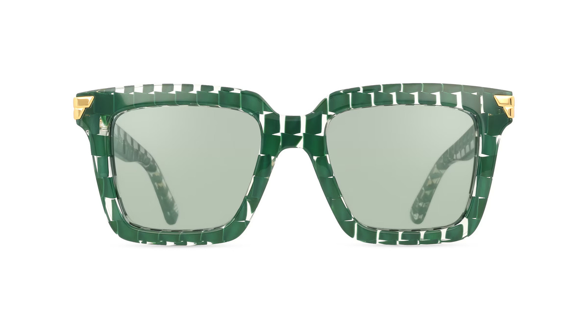 Bottega Veneta BV1005S Sonnenbrille, Vollrand, Eckig, Acetat, Unisex, grün - Bild 1