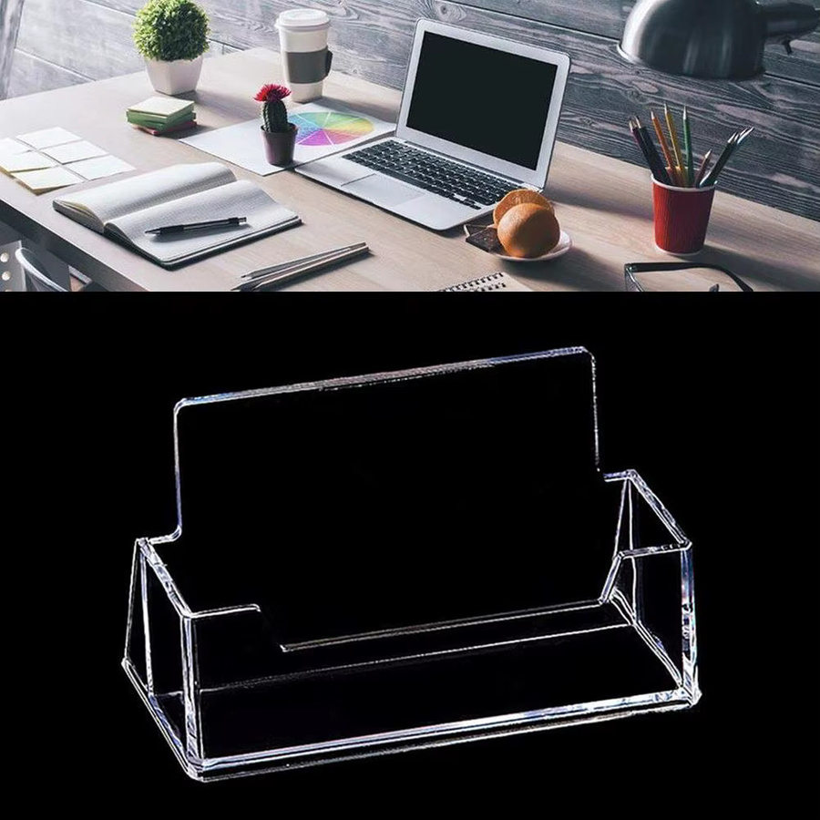 Transparente Visitenkartenbox aus Kunststoff als Visitenkartenetui und Präsentationsständer für deinen Schreibtisch - Bild 3
