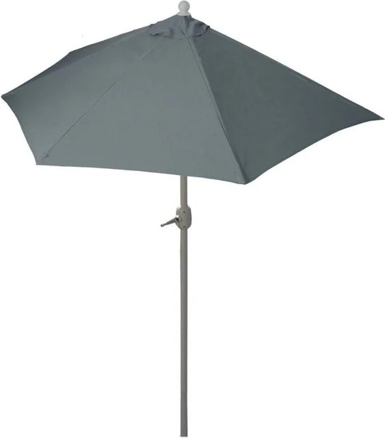 MCW Sonnenschirm Lorca Halbrund aus Aluminium und Polyester in Anthrazit mit UV 50+ Schutz, Durchmesser: 270 cm - Bild 1