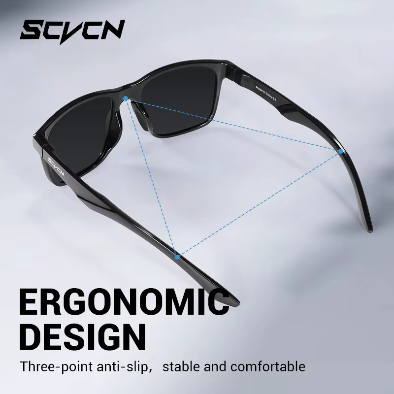 SCVCN Sportsonnenbrille, Herren, Vollrand, Schwarz, Kunststoff, polarisiert - Bild 3