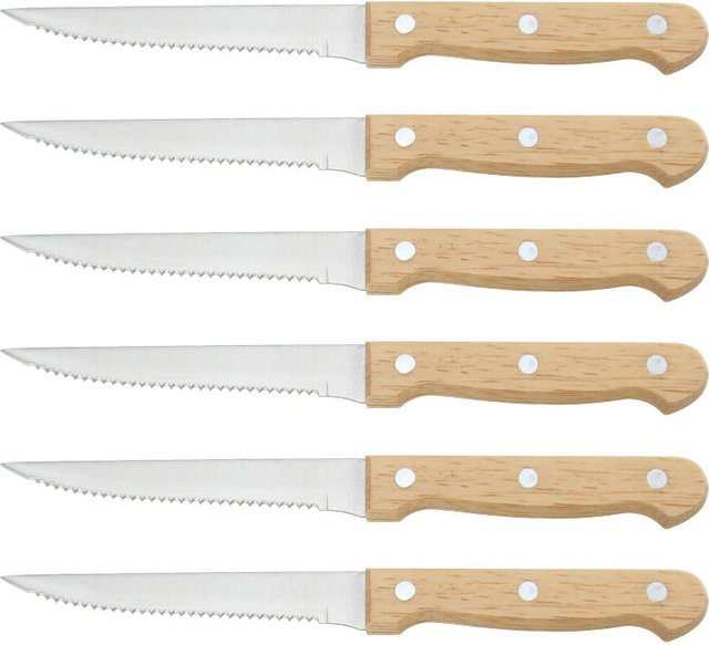 ALLWIN HOUSEWARE W Professionelles Edelstahl-Steakmesser Set mit Holzgriff in Silber, 1/4/6/8-teilig - Bild 1