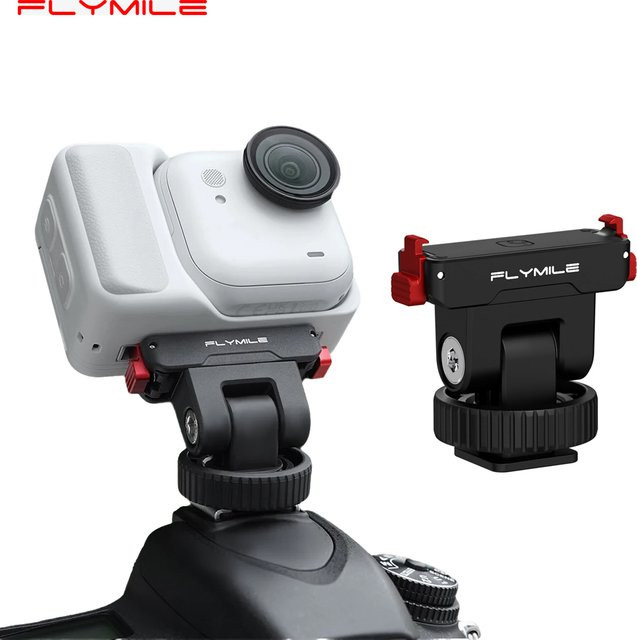 Flymile Magnetischer Adapter-Halter für Insta360 GO Ultra Schnellwechsel-Basishalterung mit 1/4 Schraubenloch und Cold Shoe in Schwarz - Bild 1