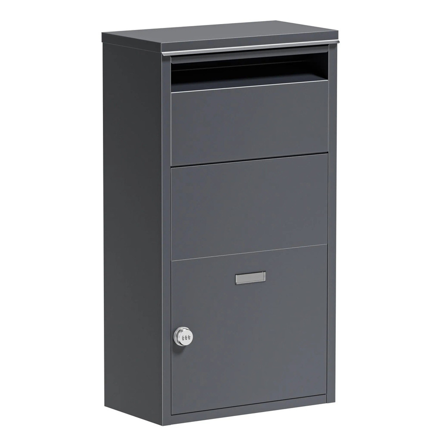 Wiltec Paketkasten Standbriefkasten in Grau und Anthrazit, B/T/H: 41 x 22 x 75 cm - Bild 2