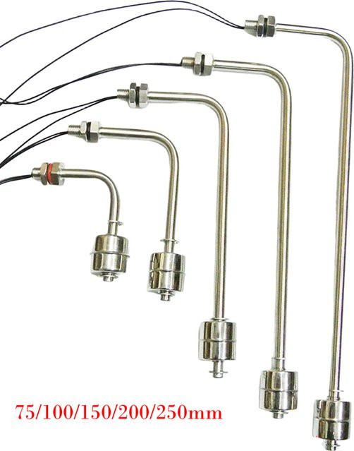 DAZZLEEX Edelstahl Float Schalter L Typ Wasserstandsensor für Wassertanks in verschiedenen Größen 75mm bis 250mm - Bild 1