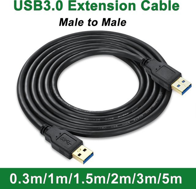 USB 3.0 auf USB Kabel in Schwarz für Festplattengehäuse, Drucker, Modem und Kameras, Länge: 50 cm - Bild 1