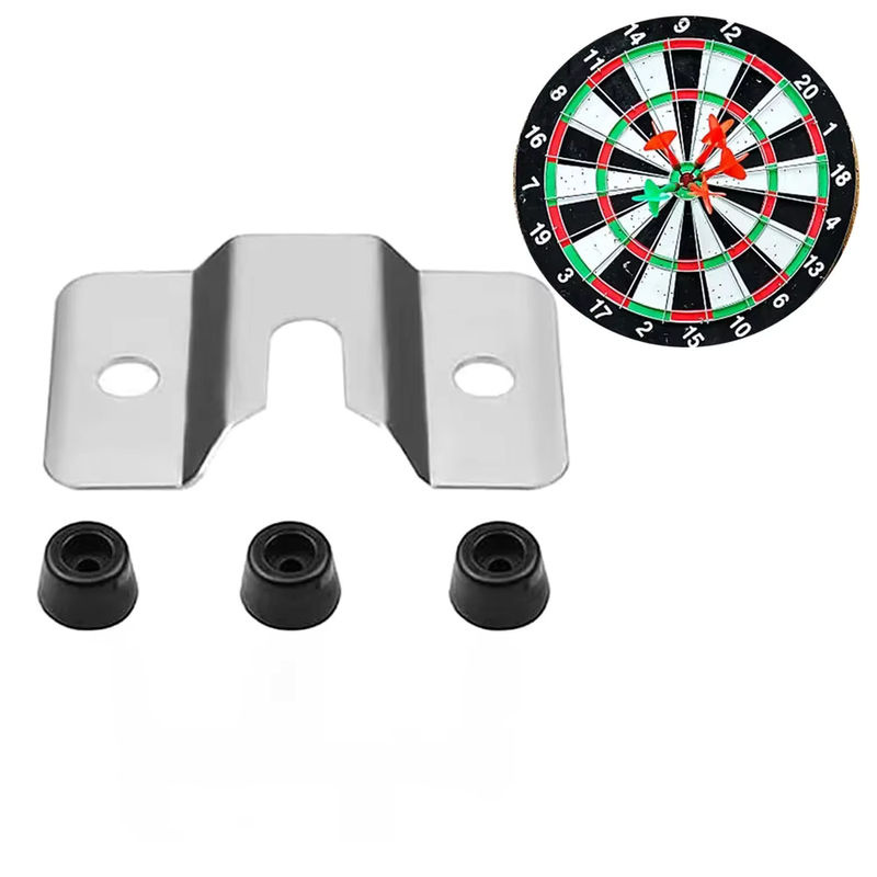 Toorise Dart Board Halterung Set, 10er Pack U-förmige Wandmontage in Silber mit 3 Pads - Bild 7