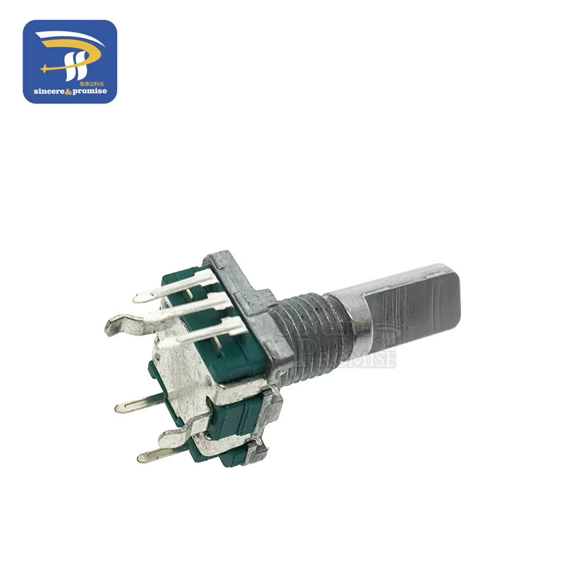 5er Set EC11 Halb Drehgeber Digitales Potentiometer mit Schalter und 20mm Griff in Silber - Bild 2