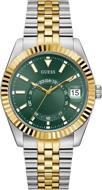 Guess Armbanduhr Jaden, Quarz, Edelstahl, Grün, 42 mm, Herren - Bild 1