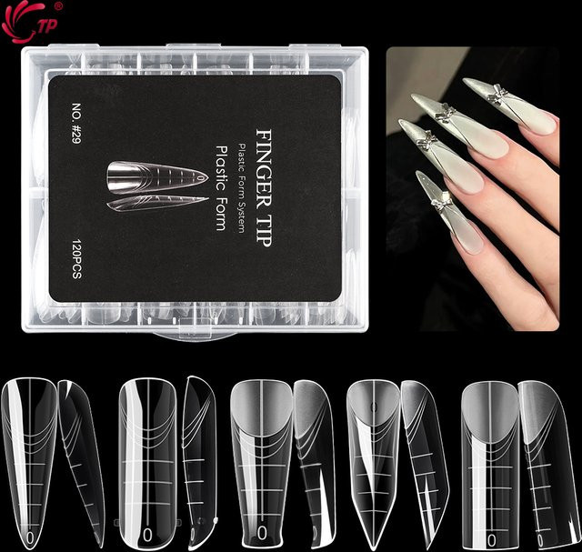 Quadratische Mandel-Nagelformen, Gelform, Acryl, Nagelverlängerung - Bild 1