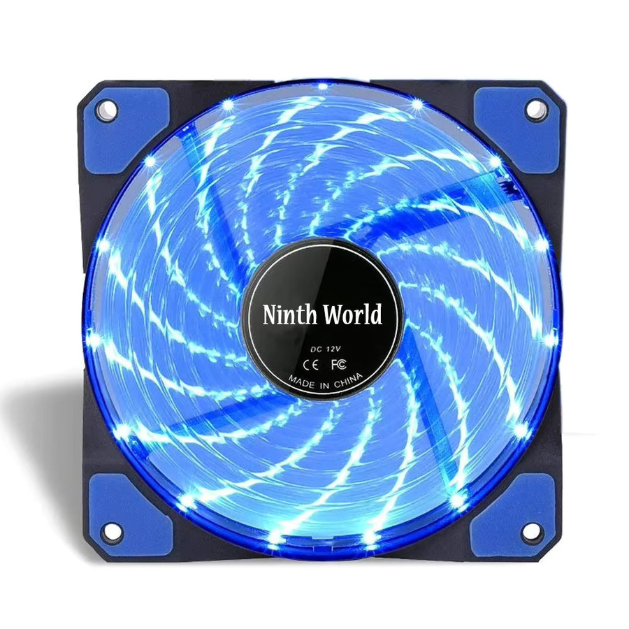 FTBTOC Blauer LED PC-Gehäuselüfter 120mm mit hohem Luftstrom, DC 12V, 3-Pin oder 4-Pin Anschluss für Desktop-Computer und CPU-Kühler - Bild 3